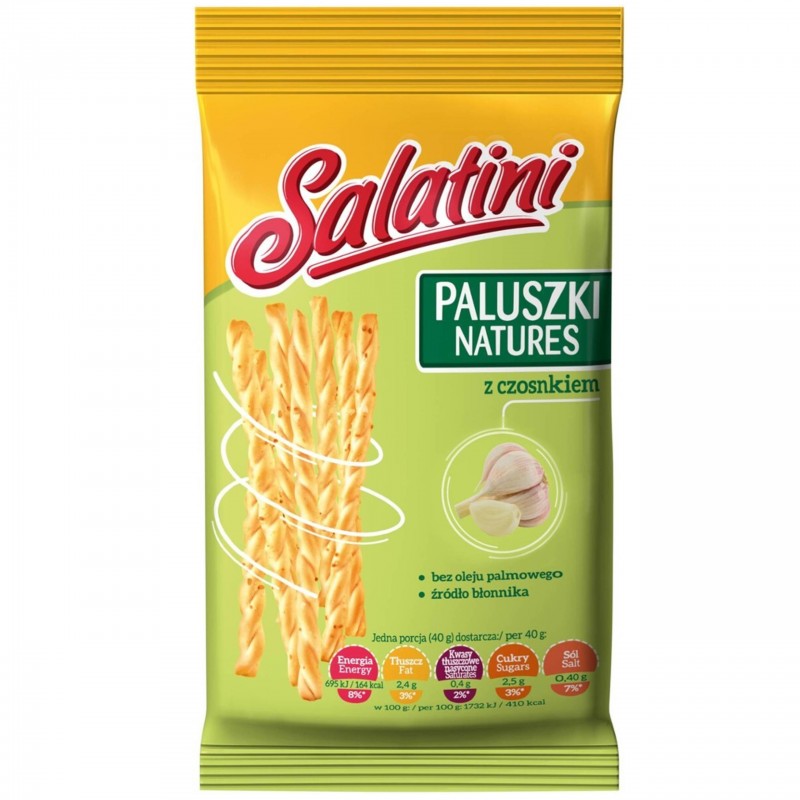 Salatini Natures paluszki czosnkowe 1szt*40 g